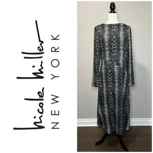 Nicole  Miller Sweater Knit Dress Snakeskin Pattern